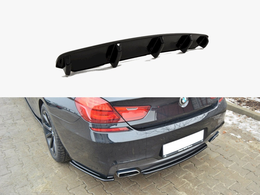Maxton Design Central Rear Splitter (Vertical Bars) BMW 6 Gran Coupe M-Sport