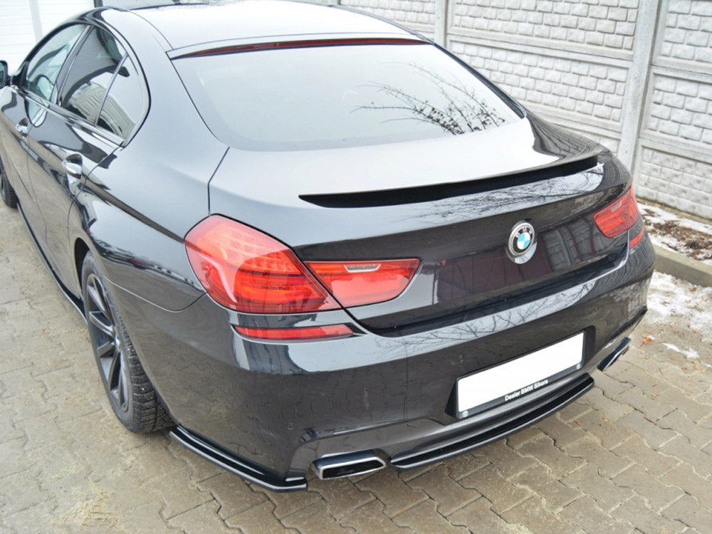 Maxton Design Central Rear Splitter (Vertical Bars) BMW 6 Gran Coupe M-Sport - Textured