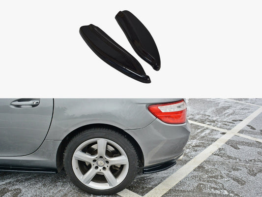 Maxton Design Rear Side Splitters V.1 Mercedes-benz SLK R172 Standard (2011-2015) - Carbon Look