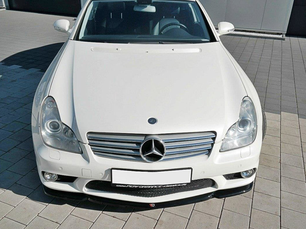 Maxton Design Front Splitter V.1 Mercedes CLS C219 55AMG Sedan (2004-2006) - Carbon Look