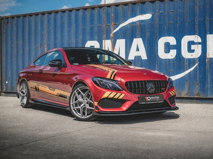 Maxton Design Street PRO Front Splitter + Flaps Mercedes - AMG C43 Coupe C205