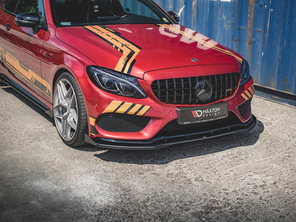 Maxton Design Street PRO Front Splitter + Flaps Mercedes - AMG C43 Coupe C205