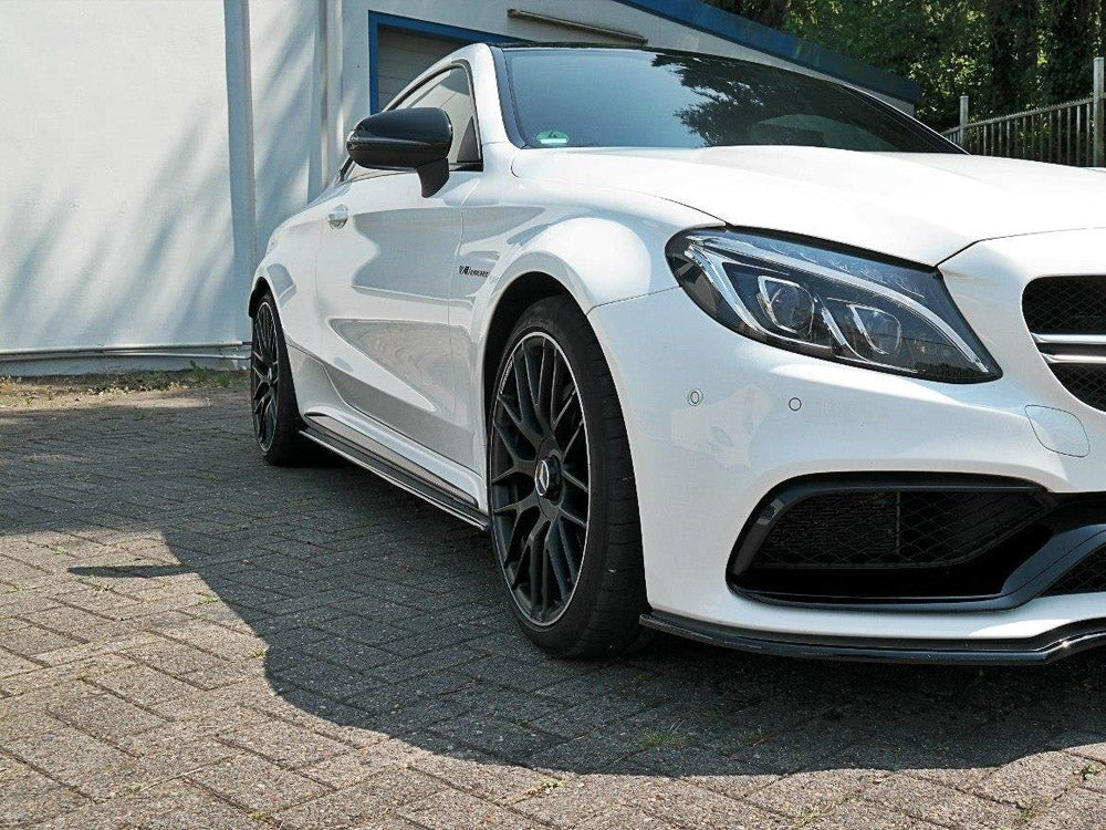 Maxton Design Side Skirts Splitters Mercedes C 205 63 AMG Coupe (2016-2018) - Textured