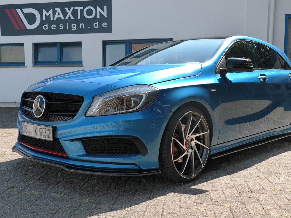 Maxton Design Front Splitter Mercedes A-Class W176 AMG-Line Pre-Facelift (2013-2015) - Carbon Look