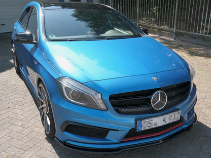 Maxton Design Front Splitter Mercedes A-Class W176 AMG-Line Pre-Facelift (2013-2015) - Carbon Look
