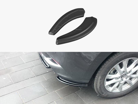 Maxton Design Rear Side Splitters Mazda 3 Mk3 Facelift - Carbon Look
