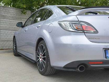 Maxton Design Rear Side Splitters  Mazda 6 MK2 Sport Hatch (Gh-series) Pre-facelift (2008-2010) - Textured