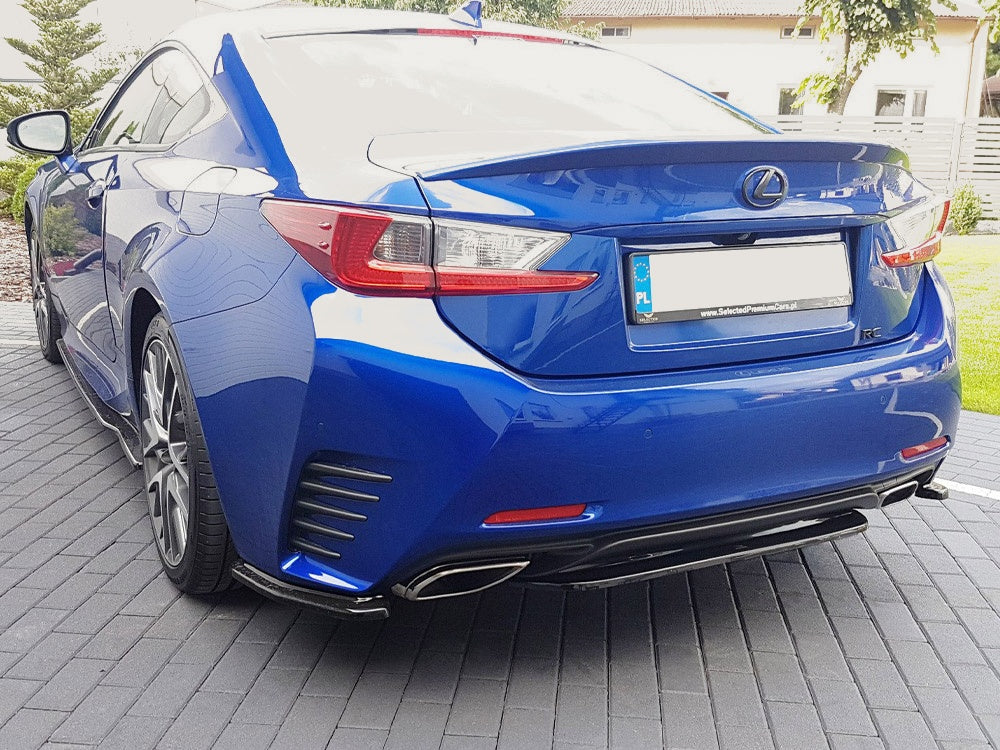Maxton Design Central Rear Splitter (Without Vertical Bars) Lexus RC (2014-UP) - Carbon Look