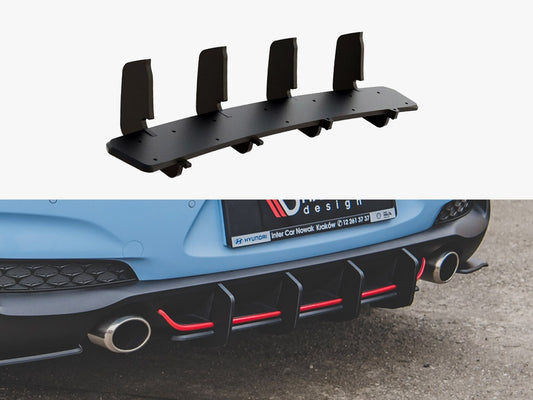 Maxton Design Street PRO Rear Diffuser V.2 Hyundai I30 N Mk3 Hatchback - Black-Red