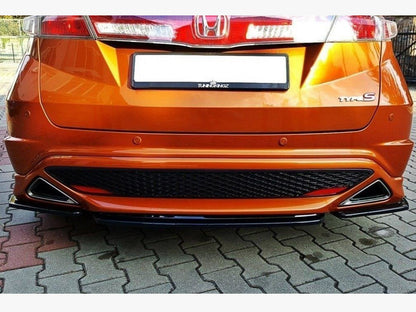 Maxton Design Central Rear Splitter Honda Civic VIII Type S/R (Without Vertical Bars) - Textured