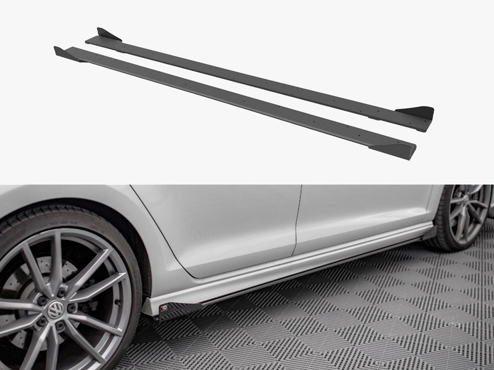 Maxton Design Street PRO Side Skirts Diffusers + Flaps VW Golf R Mk7