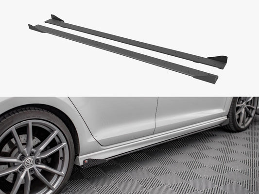 Maxton Design Street PRO Side Skirts Diffusers + Flaps VW Golf R Mk7