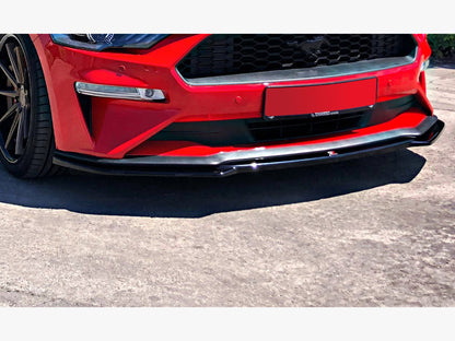 Maxton Design Front Splitter Ford Mustang Mk6 Facelift (2018-) - Carbon Look