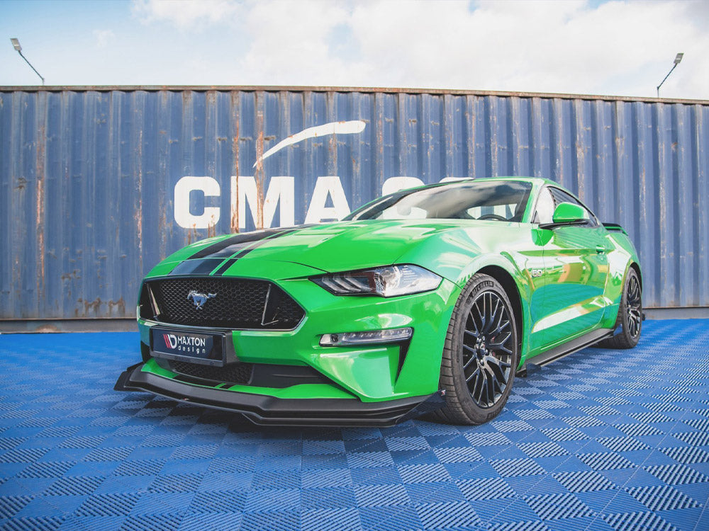 Maxton Design Street PRO Front Splitter V.1 + Flaps Ford Mustang GT Mk6 Facelift