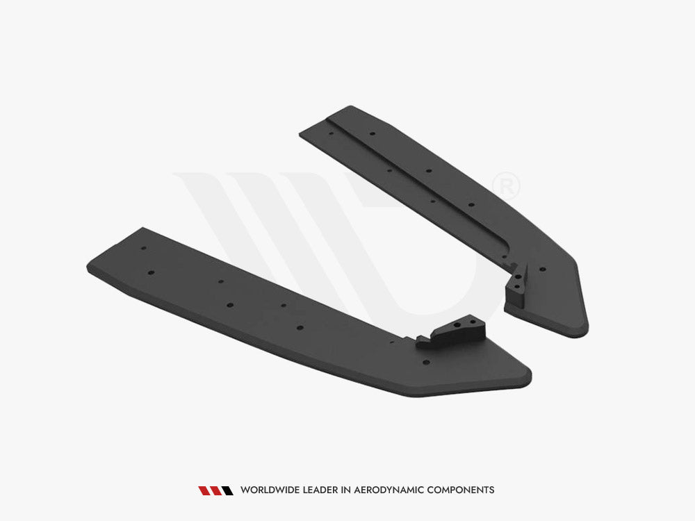 Maxton Design Street PRO Rear Side Splitters V.1 Ford Mustang GT MK6 Facelift - Black-Red