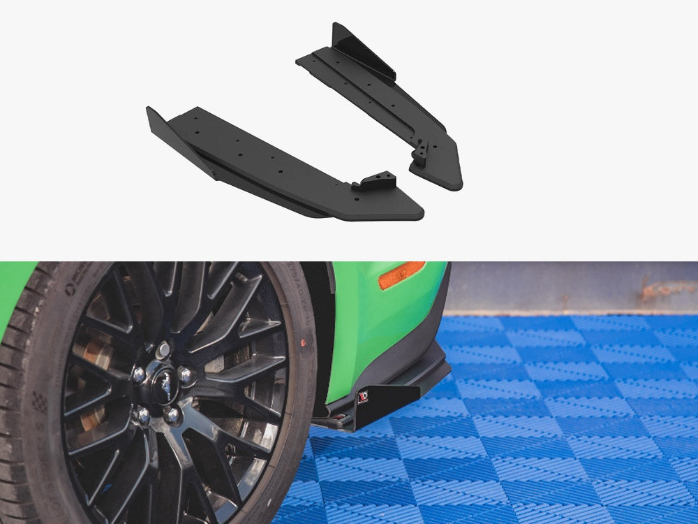 Maxton Design Street PRO Rear Side Splitters V.1 + Flaps Ford Mustang GT Mk6 Facelift