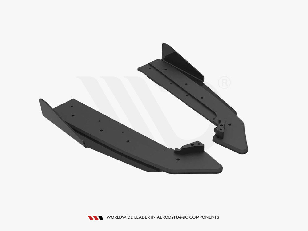 Maxton Design Street PRO Rear Side Splitters V.1 + Flaps Ford Mustang GT Mk6 Facelift