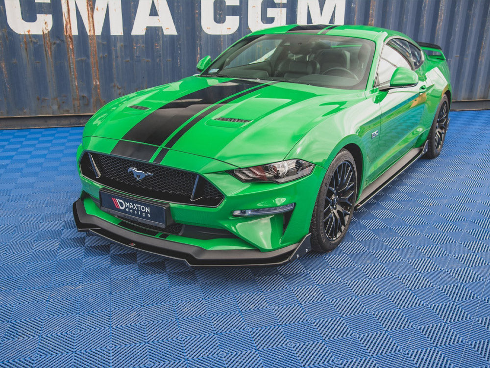 Maxton Design Front Splitter V.1 + Flaps Ford Mustang GT Mk6 Facelift