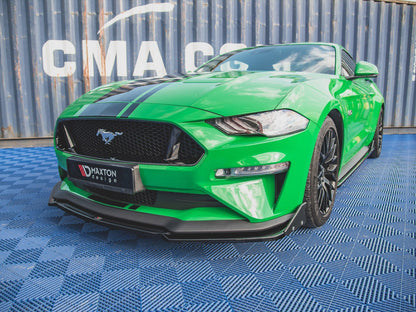 Maxton Design Front Splitter V.2 + Flaps Ford Mustang GT Mk6 Facelift