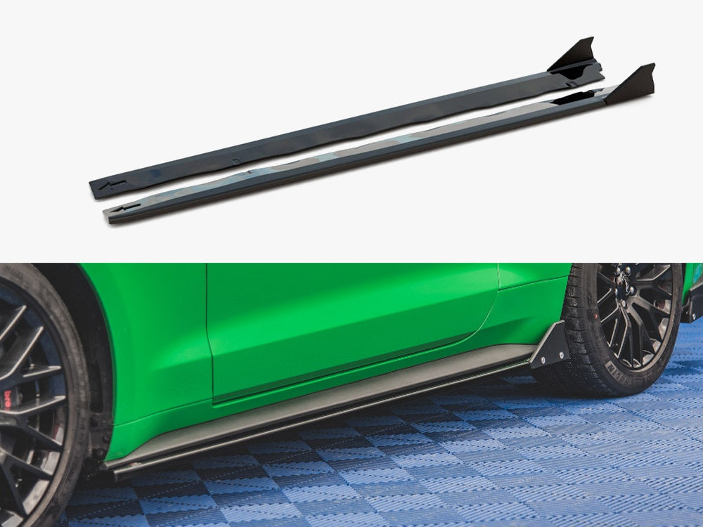 Maxton Design Side Skirts Diffusers + Flaps Ford Mustang GT Mk6 Facelift (2017-)