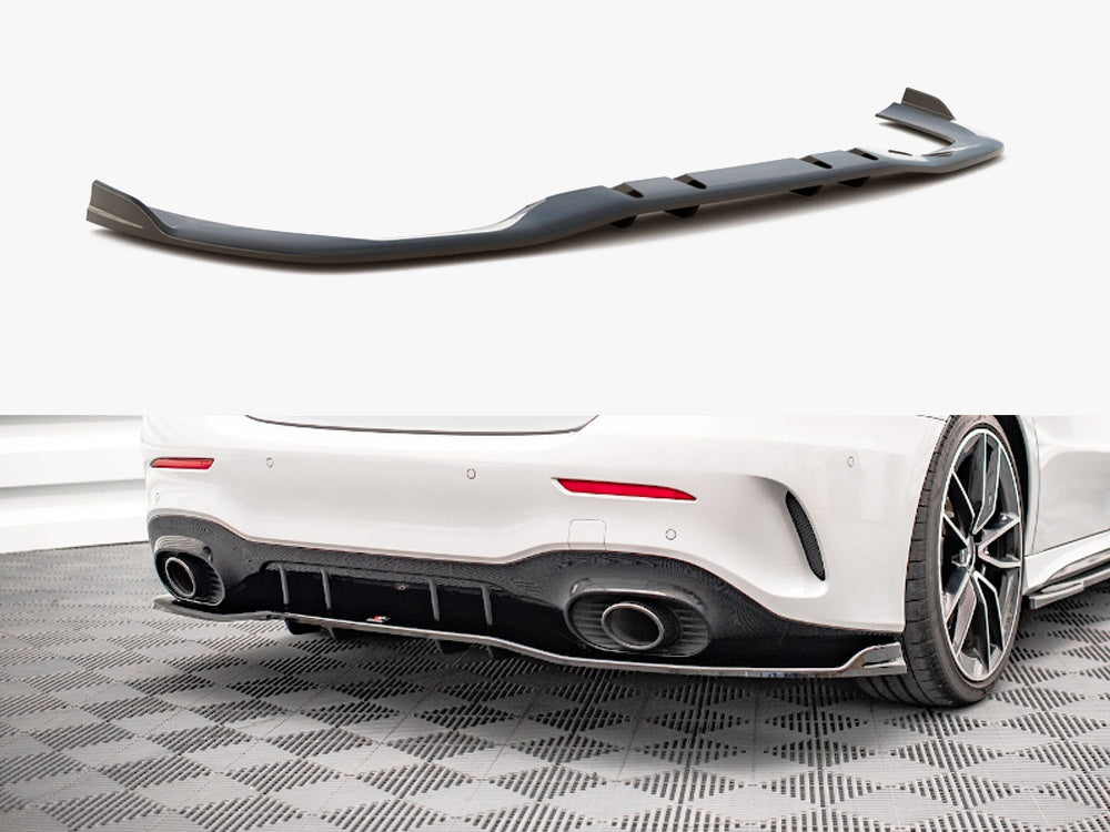Maxton Design Rear Splitter (Vertical Bars) V.2 Mercedes A 35 AMG Sedan V177 - Textured