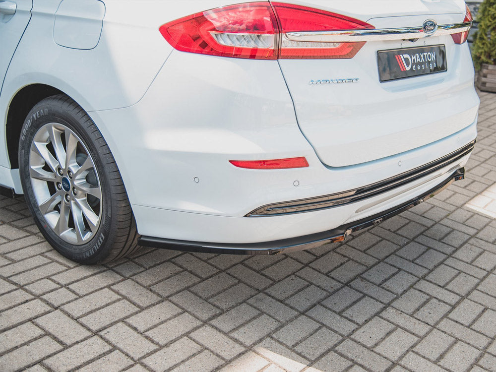 Maxton Design Central Rear Splitter Ford Mondeo Estate Platinum Mk5 Facelift - Textured