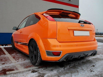 Maxton Design Rear Side Splitters Ford Focus MK2 ST Preface Model Fits With Rear Valance - Carbon Look