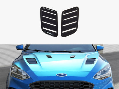 Maxton Design Bonnet Vents (Bigger Ones) Ford Focus Mk4 ST / ST-Line - Carbon Look