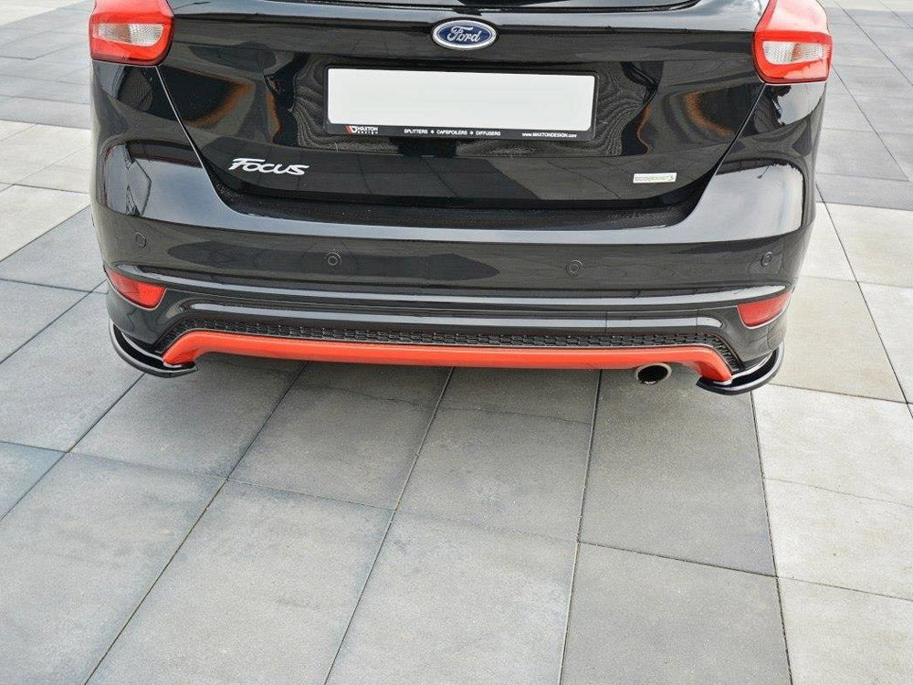 Maxton Design Rear Side Splitters Ford Focus Mk3 ST-Line (Facelift) 2015-2018 - Carbon Look