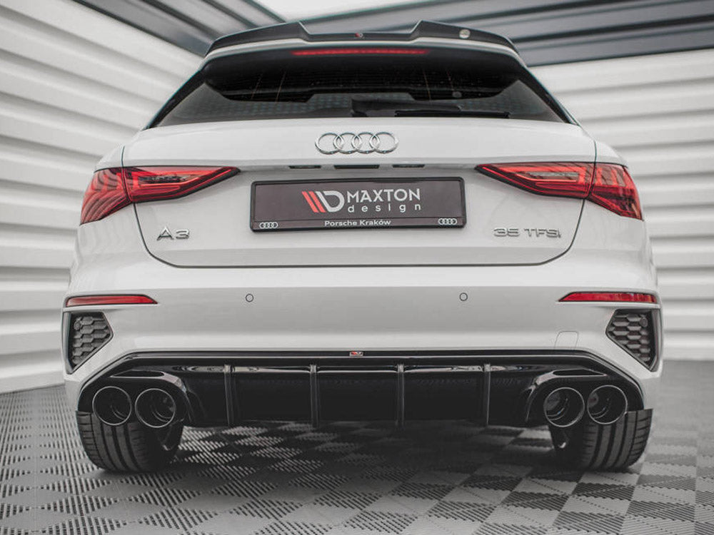 Maxton Design Rear Valance + Exhaust Ends Imitation Audi A3 S-Line Sportback 8Y