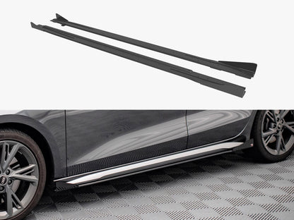 Maxton Design Street PRO Side Skirts Diffusers + Flaps Audi S3 / A3 S-Line 8Y / 8Y Facelift