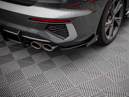 Maxton Design Street PRO Rear Side Splitters + Flaps Audi S3 Sedan 8Y