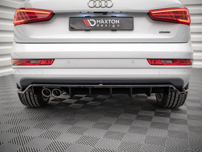 Maxton Design Central Rear Splitter (Vertical Bars) Audi Q3 Sport 8U Facelift