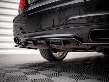 Maxton Design Central Rear Splitter (Vertical Bars) BMW 7 M-Pack F01