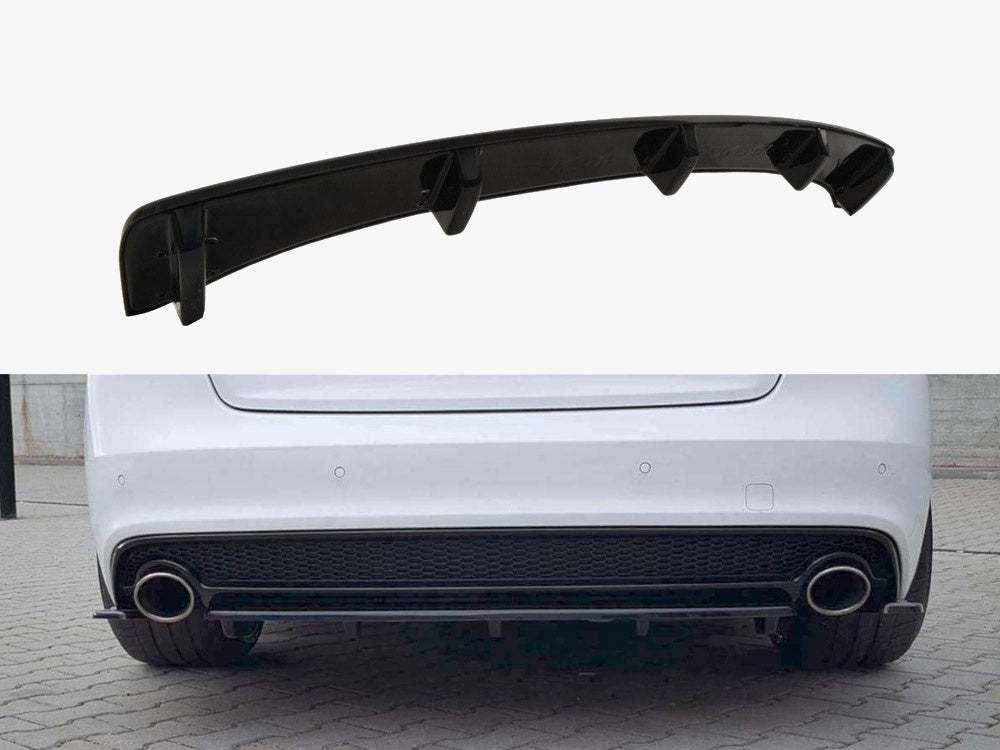 Maxton Design Central Rear Splitter (Vertical Bars) Audi A5 S-line 8T FL Coupe / Sportback (2011-2016)