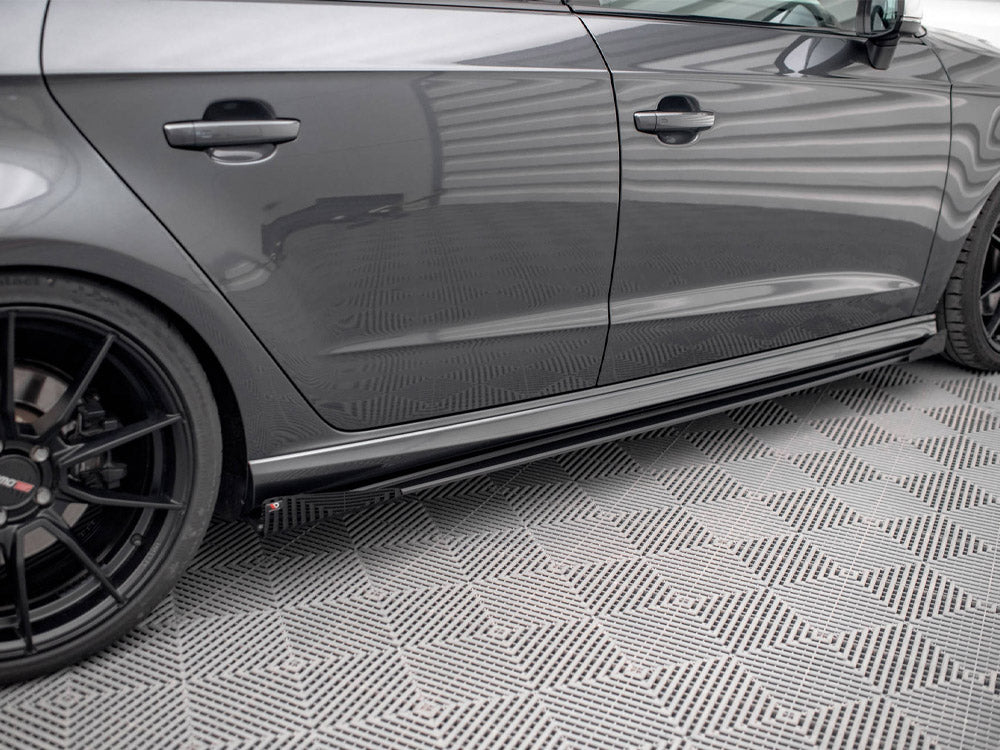 Maxton Design Street PRO Side Skirts Diffusers + Flaps Audi S3 / A3 S-Line Sportback 8V Facelift