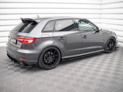 Maxton Design Street PRO Side Skirts Diffusers + Flaps Audi S3 / A3 S-Line Sportback 8V Facelift