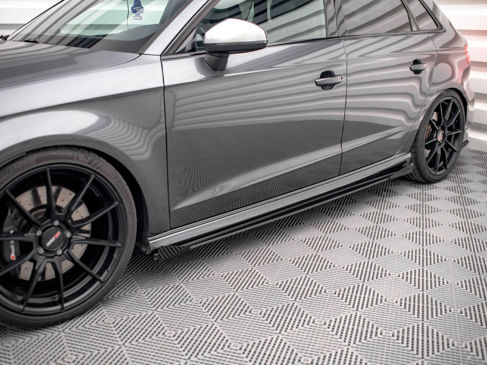 Maxton Design Street PRO Side Skirts Diffusers + Flaps Audi S3 / A3 S-Line Sportback 8V Facelift
