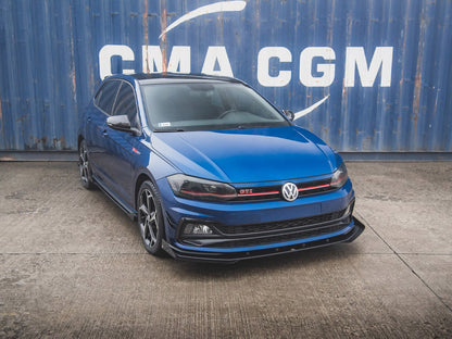 Maxton Design Street PRO Front Splitter + Flaps VW Polo GTI Mk6