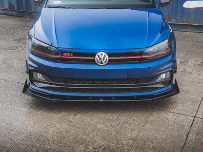 Maxton Design Street PRO Front Splitter + Flaps VW Polo GTI Mk6