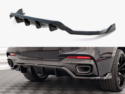 Maxton Design Central Rear Splitter (Vertical Bars) BMW X6 M Sport F16