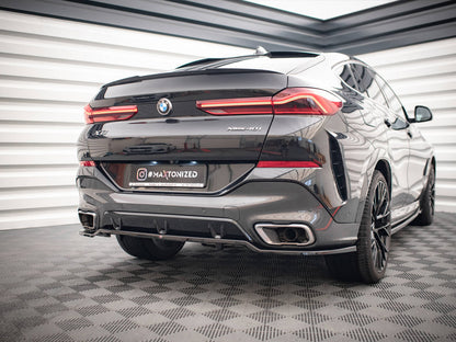 Maxton Design Central Rear Splitter (Vertical Bars) V.3 BMW X6 M-Pack G06
