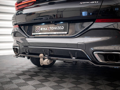 Maxton Design Central Rear Splitter (Vertical Bars) V.3 BMW X6 M-Pack G06