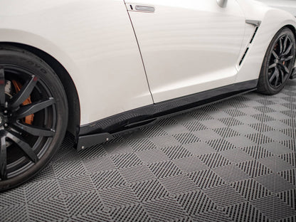 Maxton Design Side Skirts Diffusers + Flaps Nissan GTR R35 1st Facelift
