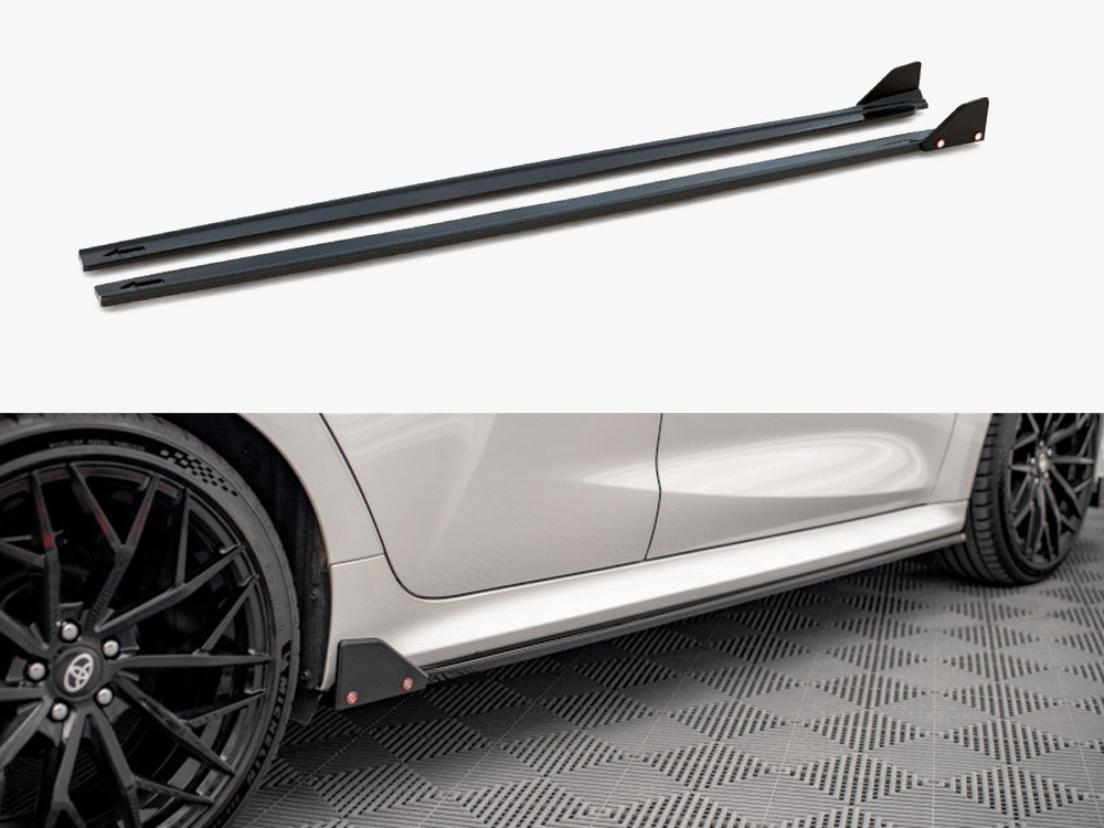 Maxton Design Side Skirts Diffusers V.1 + Flaps Toyota Yaris Mk4