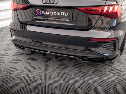 Maxton Design Central Rear Splitter (Vertical Bars) Audi A3 S-Line Sedan 8Y