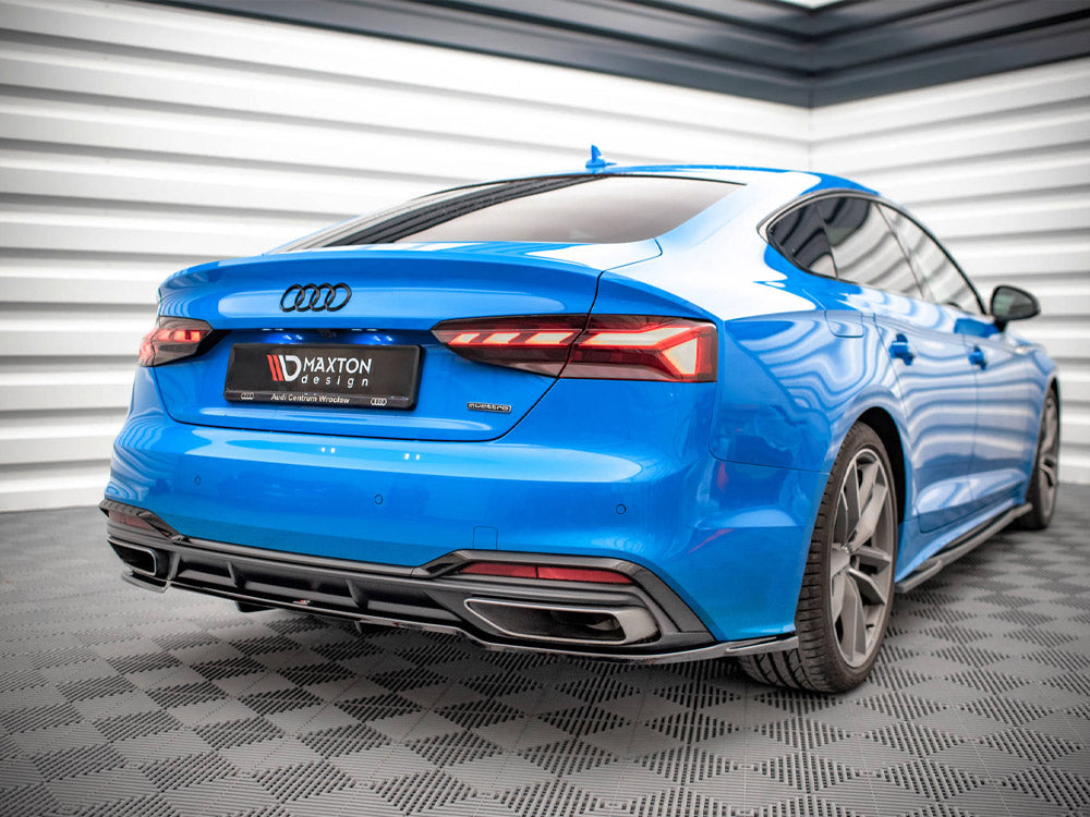 Maxton Design Central Rear Splitter (Vertical Bars) Audi A5 S-Line F5 Facelift