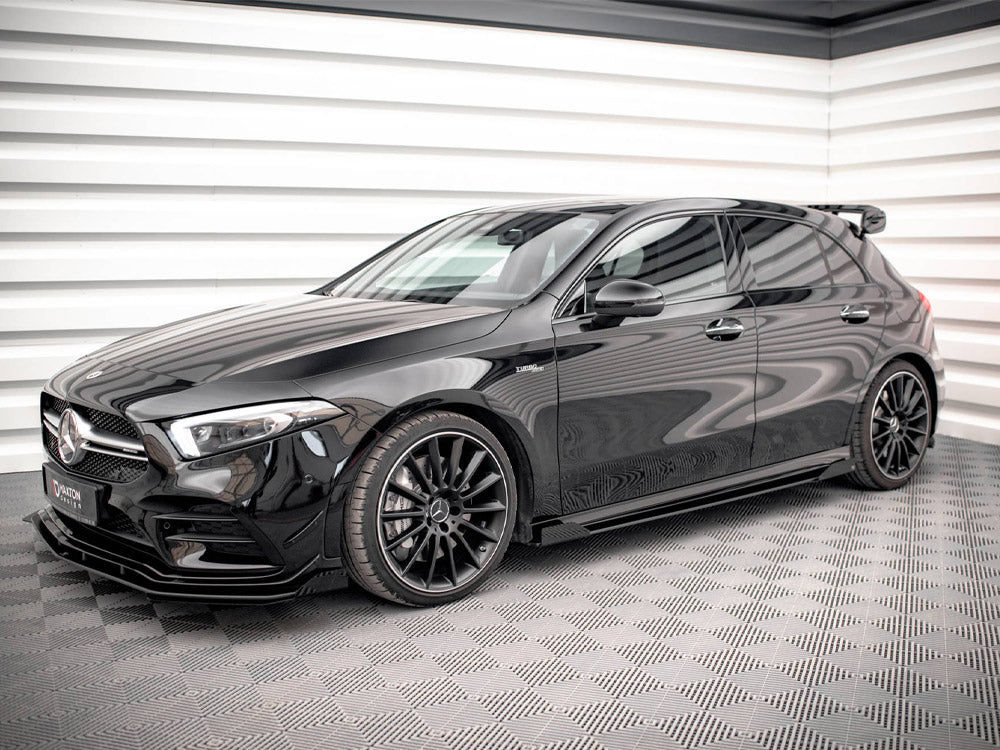 Maxton Design Street PRO Side Skirts Diffusers + Flaps Mercedes A35 AMG / AMG-Line Aero Pack W177