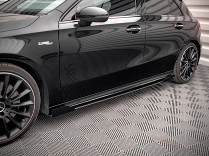 Maxton Design Street PRO Side Skirts Diffusers + Flaps Mercedes A35 AMG / AMG-Line Aero Pack W177