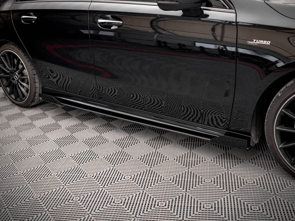 Maxton Design Street PRO Side Skirts Diffusers + Flaps Mercedes A35 AMG / AMG-Line Aero Pack W177